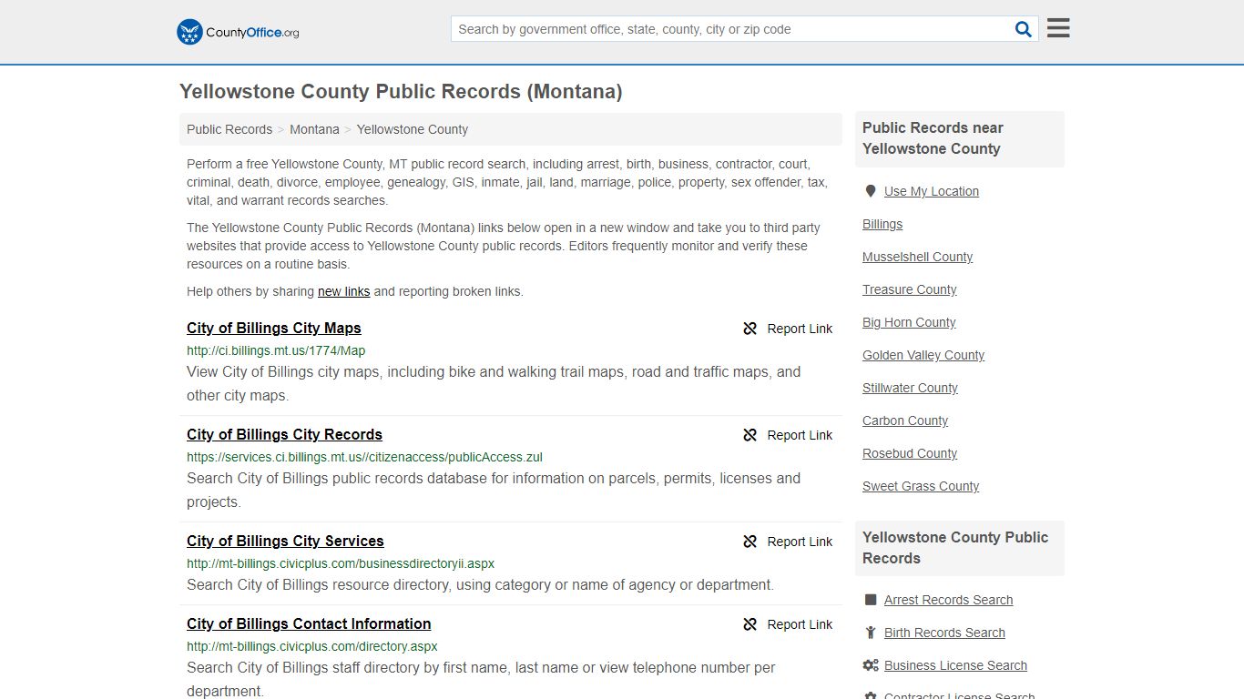 Public Records - Yellowstone County, MT (Business ...