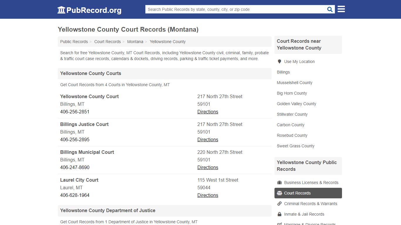 Yellowstone County Court Records (Montana) - Public Record