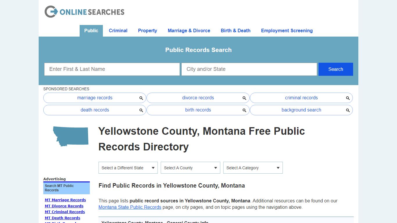 Yellowstone County, Montana Public Records Directory