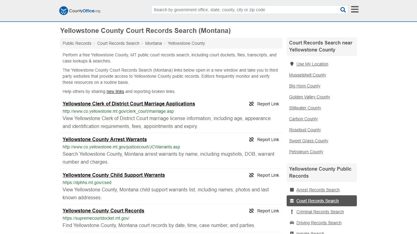 Court Records Search - Yellowstone County, MT (Adoptions ...